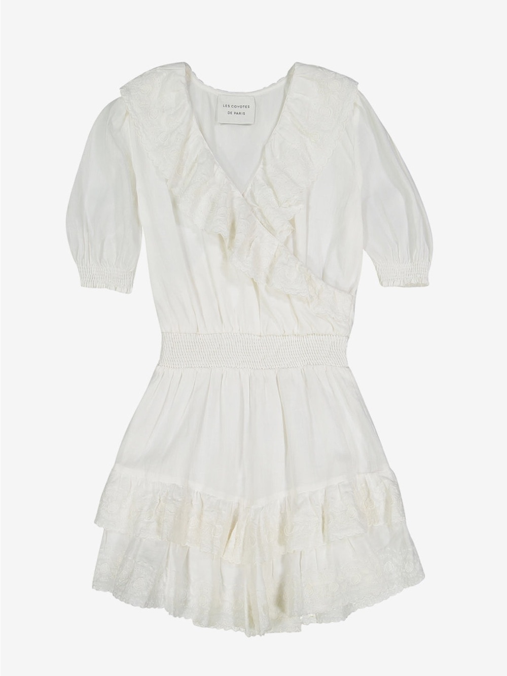 Les Coyotes de Paris White Ruffle Mini Dress size small